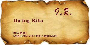 Ihring Rita névjegykártya