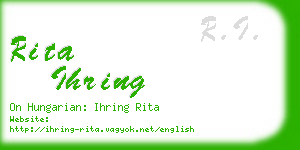 rita ihring business card